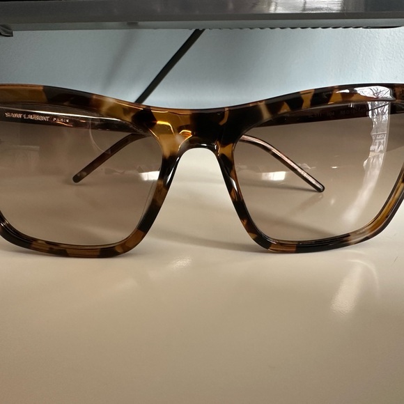 Saint Laurent Accessories - Saint Laurent Brown Tortoise Sunglasses/polarized/with case